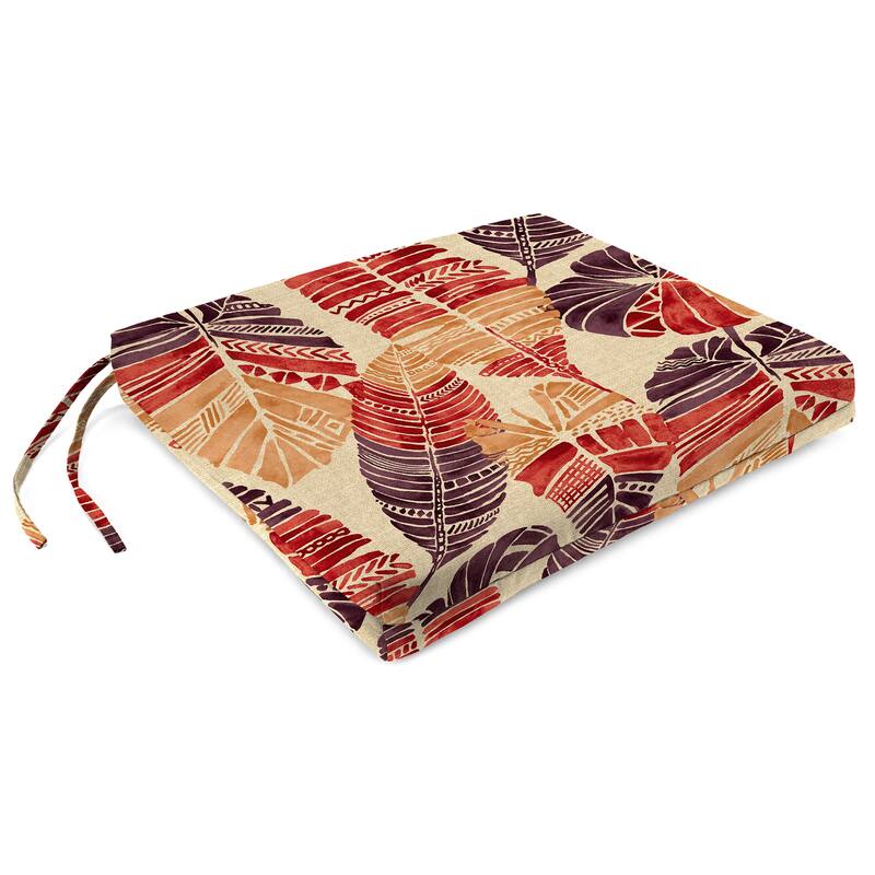 19" x 17" Outdoor Seat Cushion with Ties - Set of 2 - 19" W x 17" L x 2" H