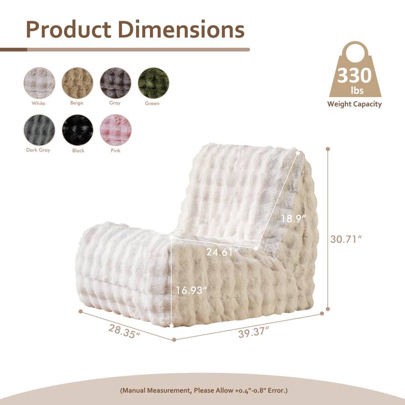 XIZZI Bean Bag Chair for Living Room Soft Plush Lounge Seating