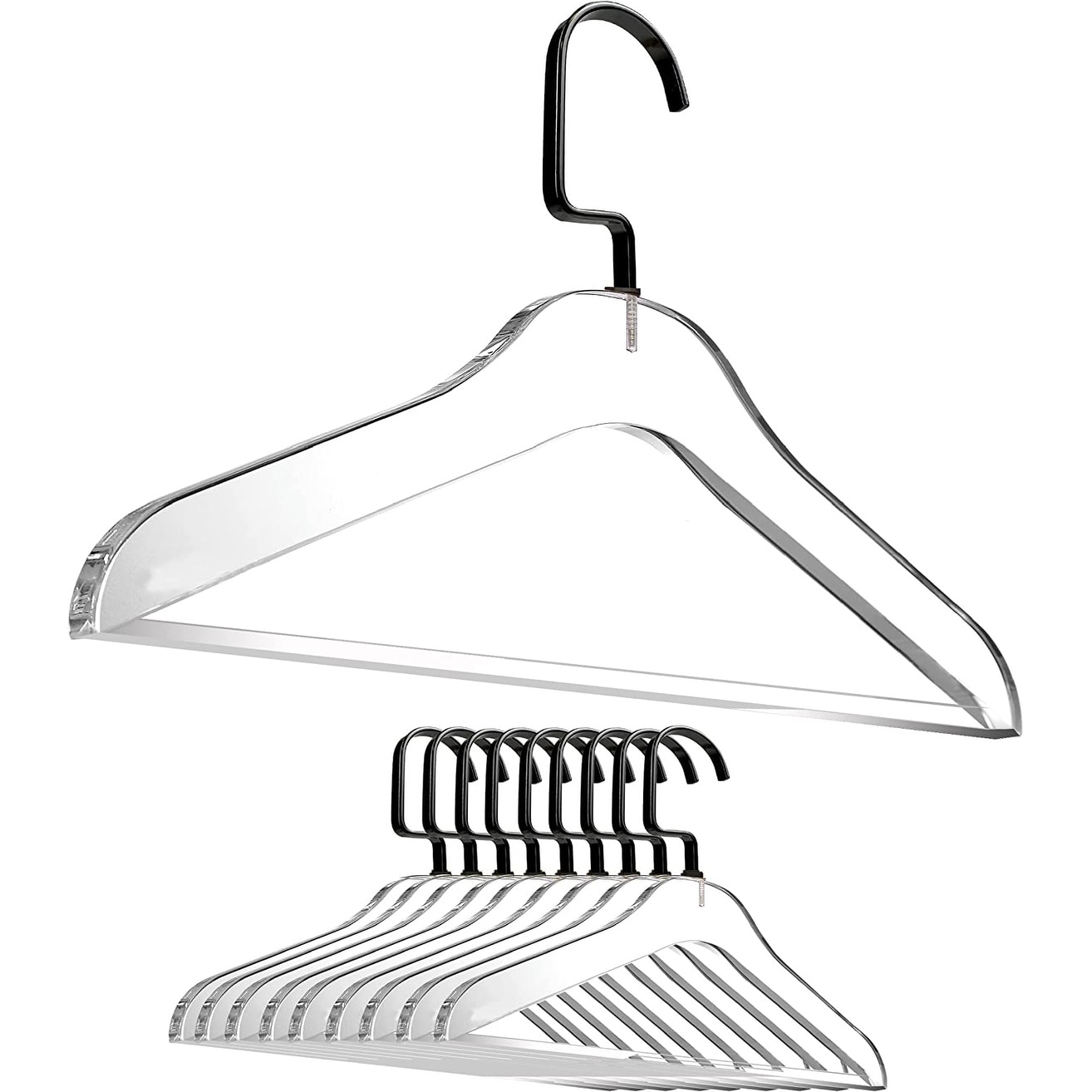 Designstyles Smoke Acrylic Clothes Hangers With Pants Bar