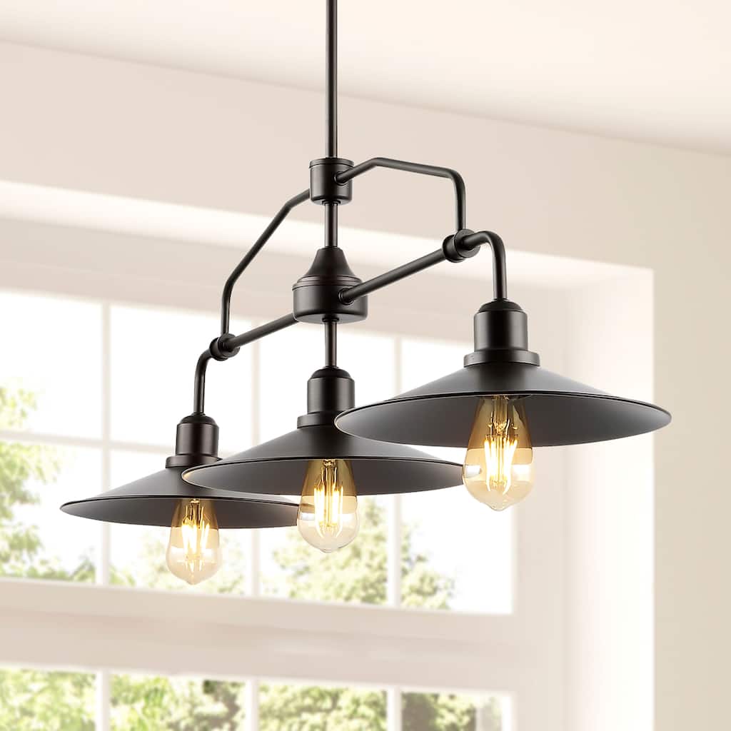 Victoria 10.5" 1-Light Bohemian Farmhouse Iron LED Pendant, Oil Rubbed Bronze by JONATHAN Y