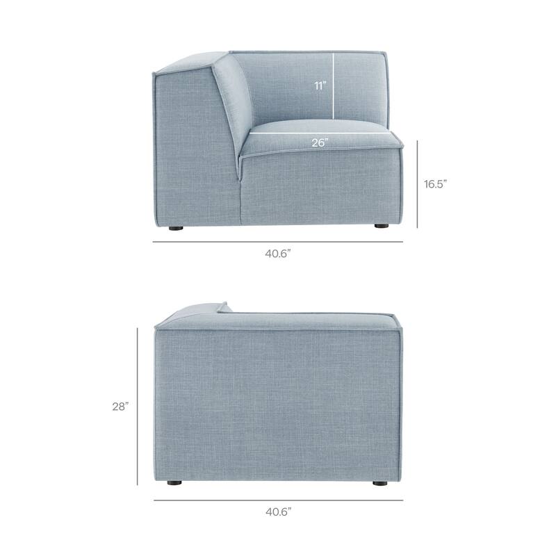 Restore 4-Piece Performance Fabric Upholstered Modular L-Shaped Sofa