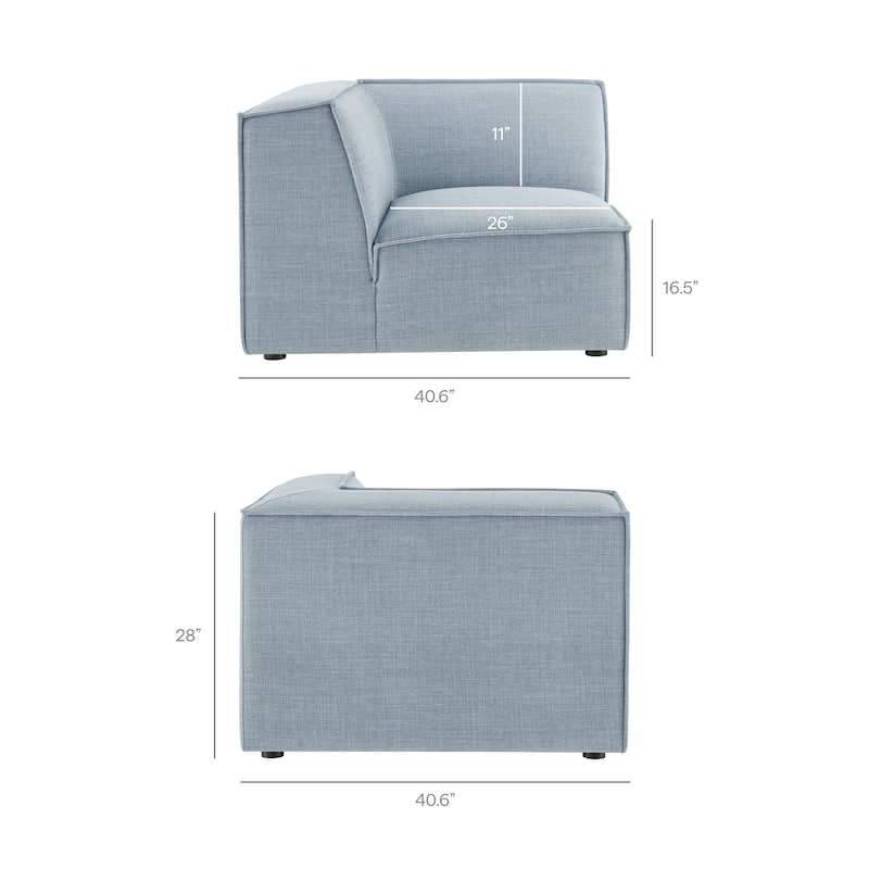 Restore 5-Piece Performance Fabric Upholstered Modular L-Shaped Sofa