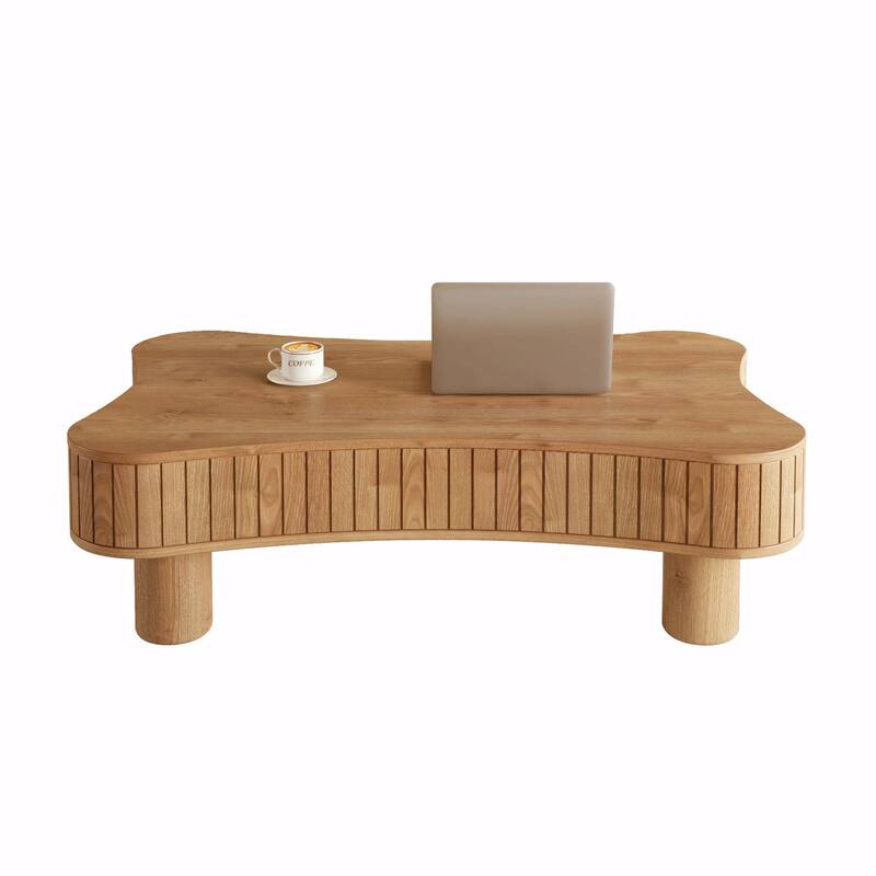 42" Lift Top Coffee Table for Living Room - Fluted Panel Hidden Storage with Silent Hydraulic Lift