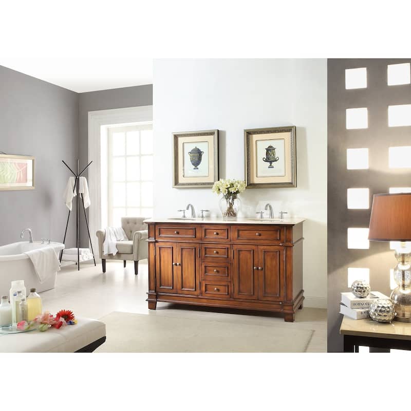 60" Timeless Classic Sanford Double Sink Bathroom Vanity