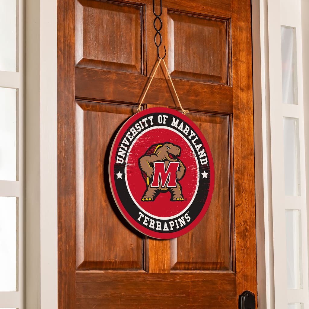 University of Maryland Wooden Door Decor Wall Sign - Multi-Color