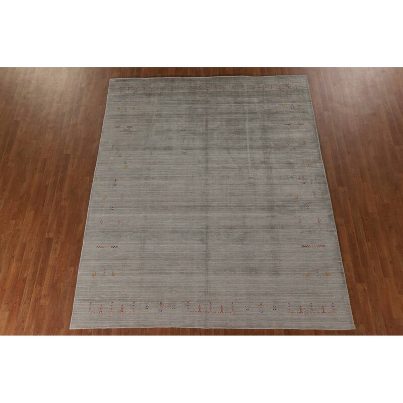 Gabbeh Area Rug Handmade Tribal / Striped Wool Carpet - 7'11"x 9'9"