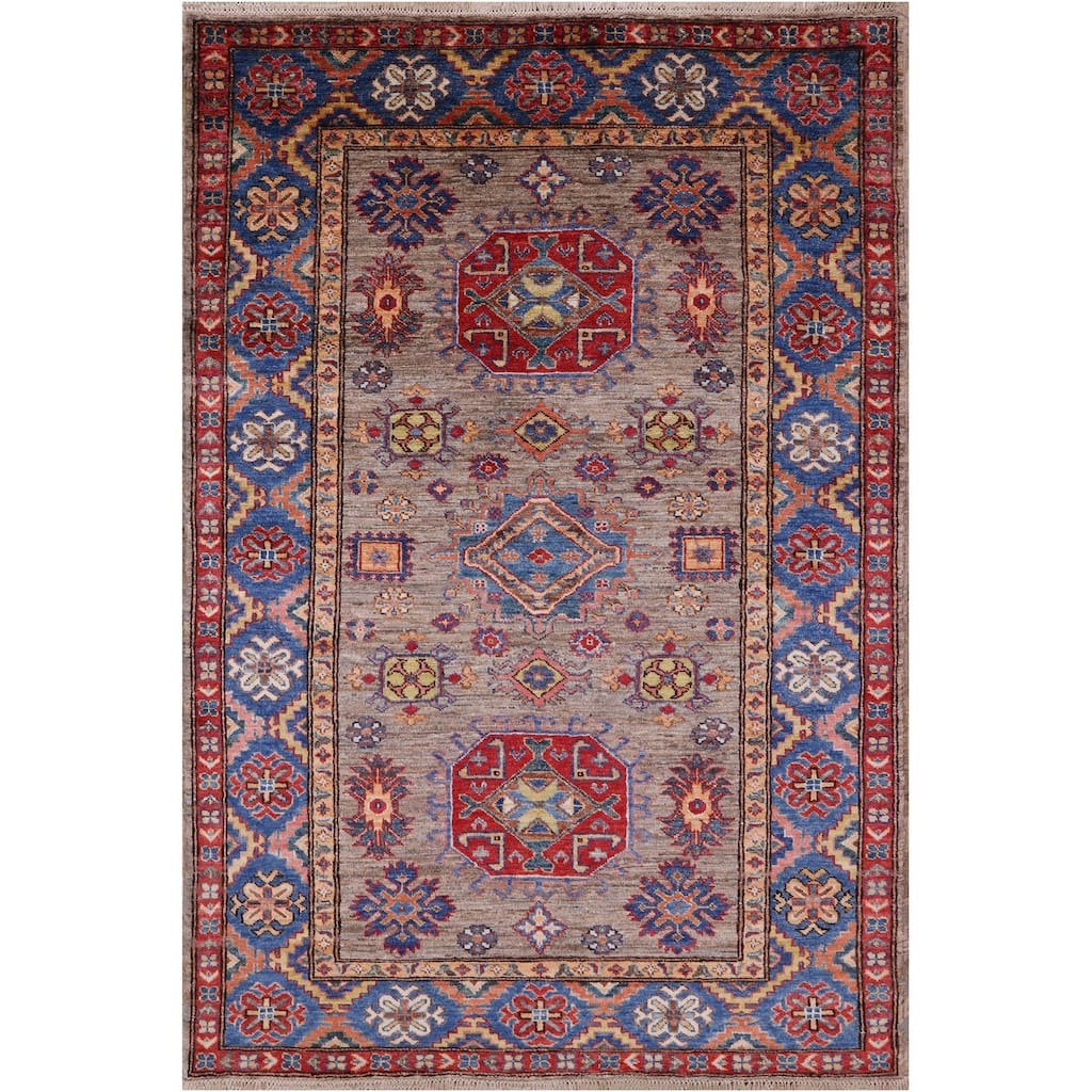Golden Nile Super Kazak Hand Knotted Wool Rug - 3' 10" X 5' 10"
