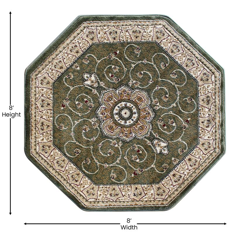 Medallion Motif Traditional Persian Style Olefin Area Rug