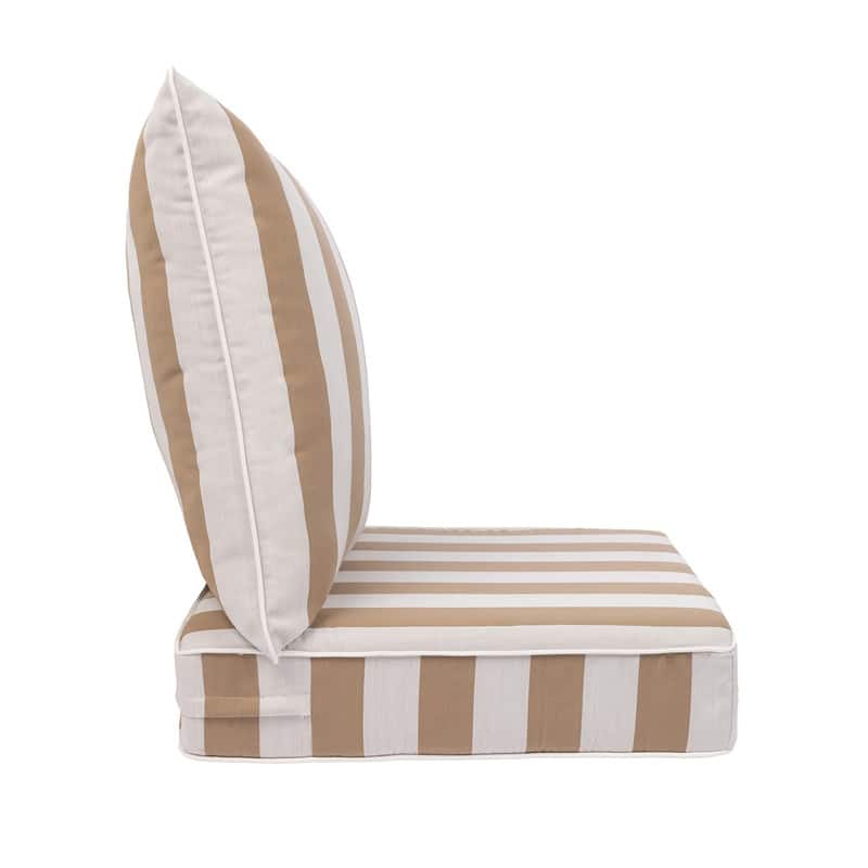 Sherry Kline Indoor/Outdoor Cabana Stripe Deep Seat Cushion (Seat & Back)