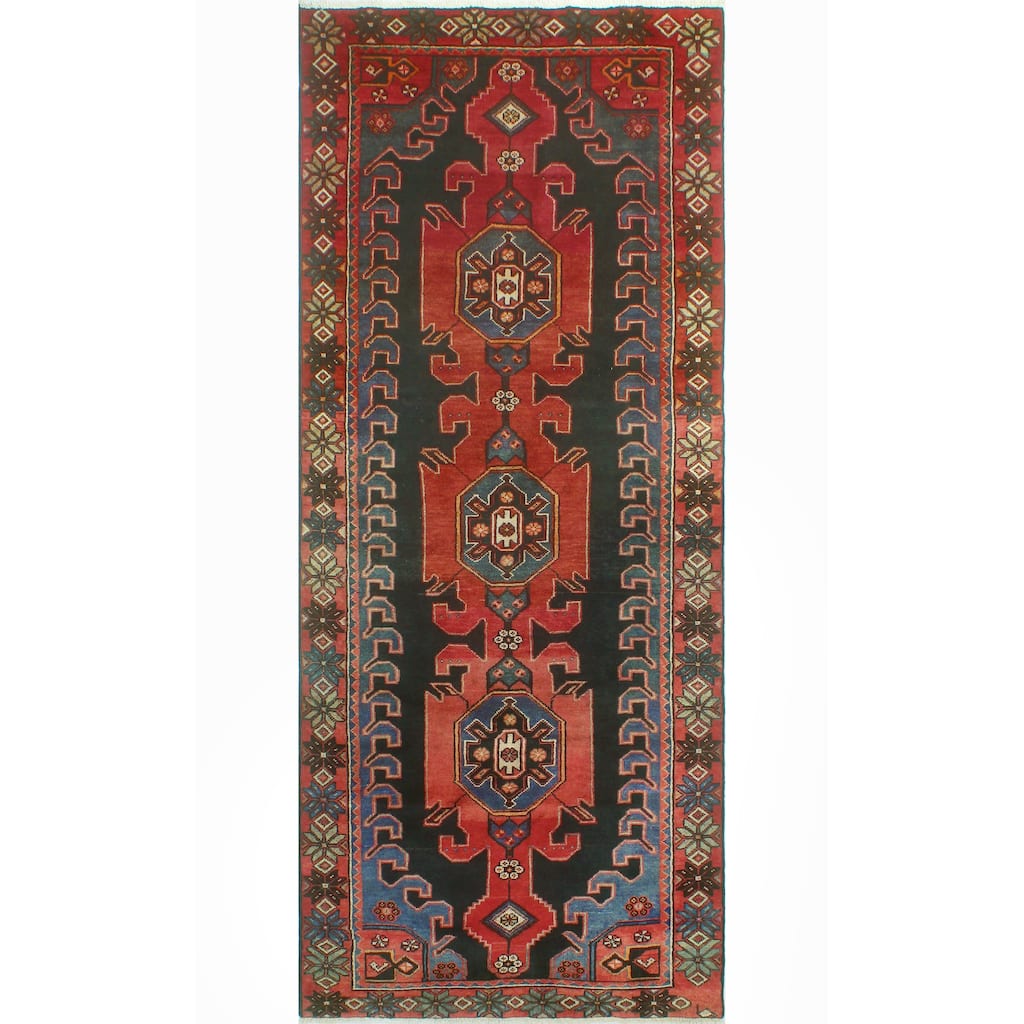 Noori Rug Fine Vintage Distressed Shahriva Rust/Charcoal Runner - 3'10" x 8'10"