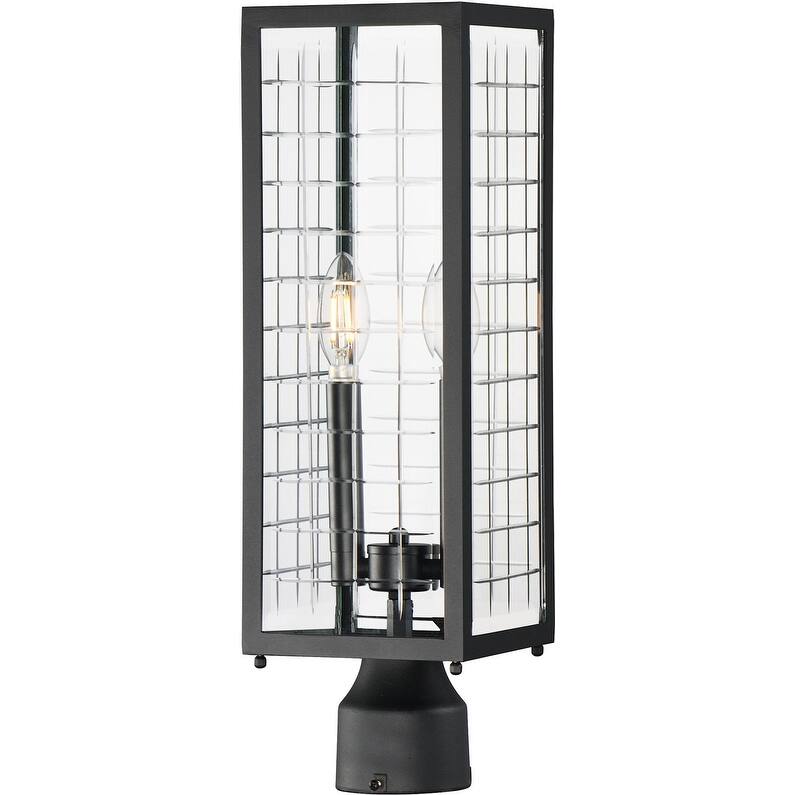 Maxim 30699CL Magnus 2 Light 20" Tall Post Lantern - Black