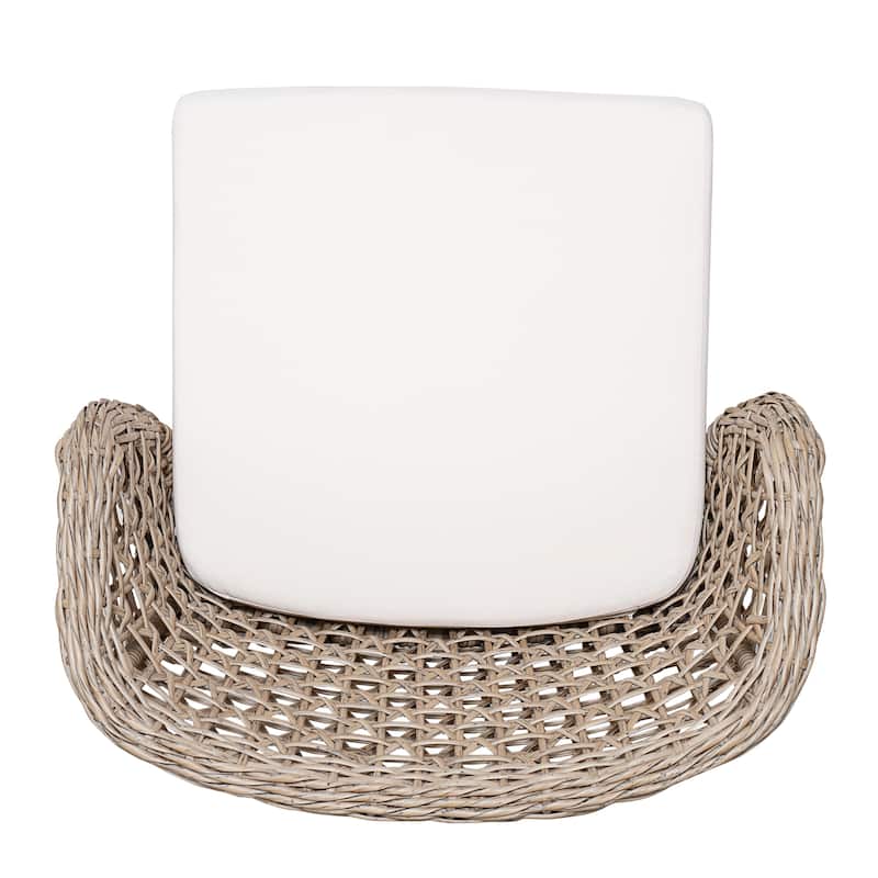 Christopher Knight Home - Solterra Outdoor Acacia Wood 3-Piece Conversation Set with Wicker Chairs and Cushions