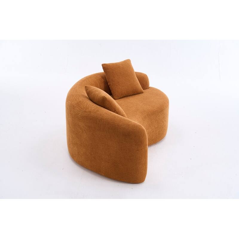 Single S-Curved Chenille Sofa Chair, No Assembly