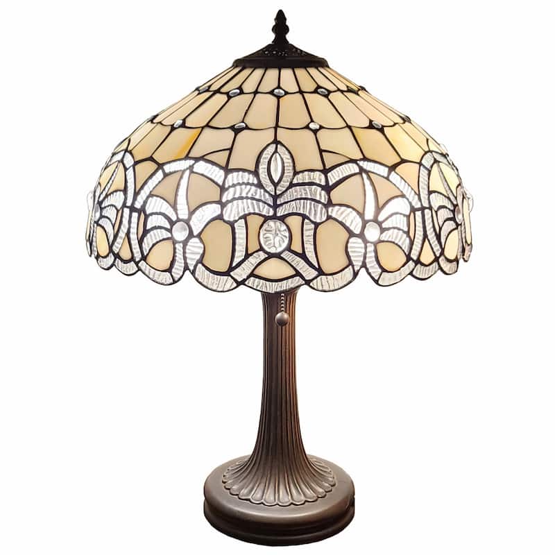 Vintage Style 23 Inch Two Light Metal Table Lamp with White Shade - 12” x 21” x 23”