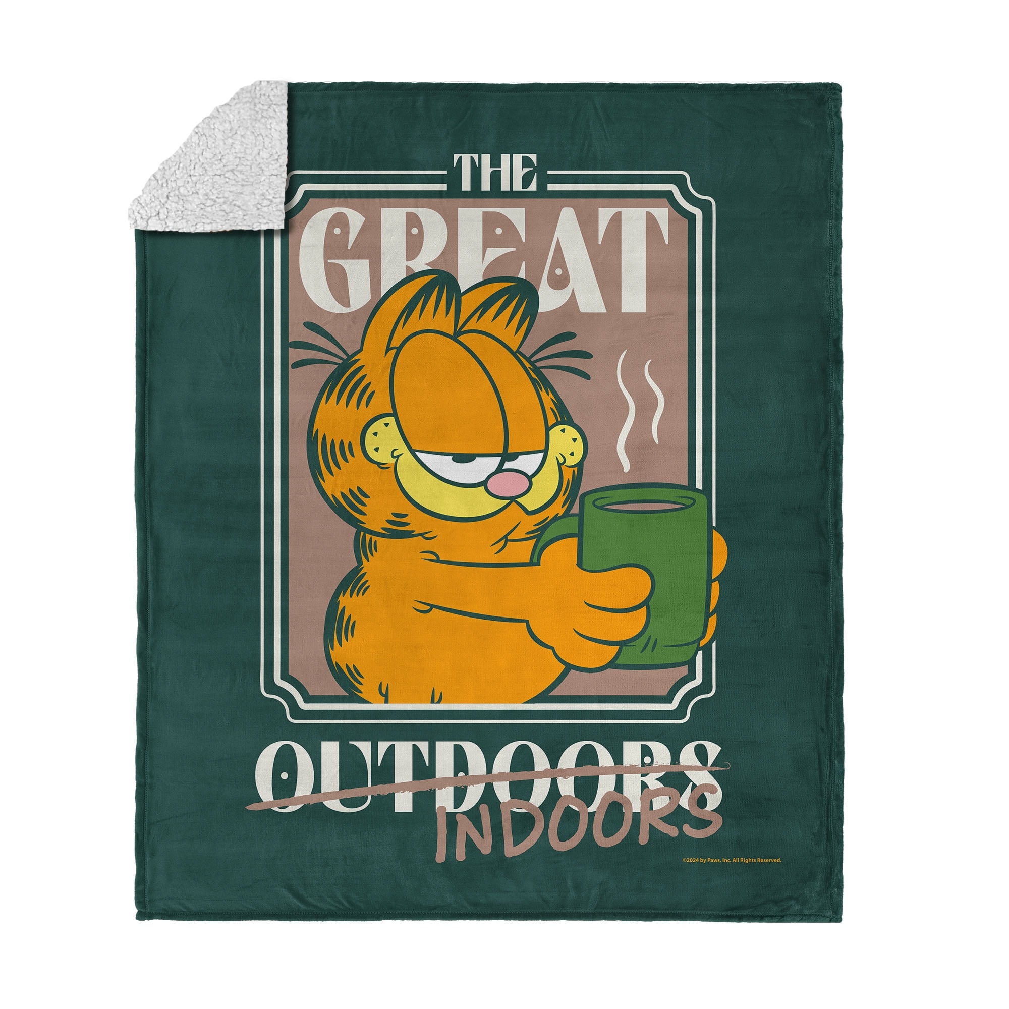 Nickelodeon Garfield Silk Touch Sherpa Throw Blanket