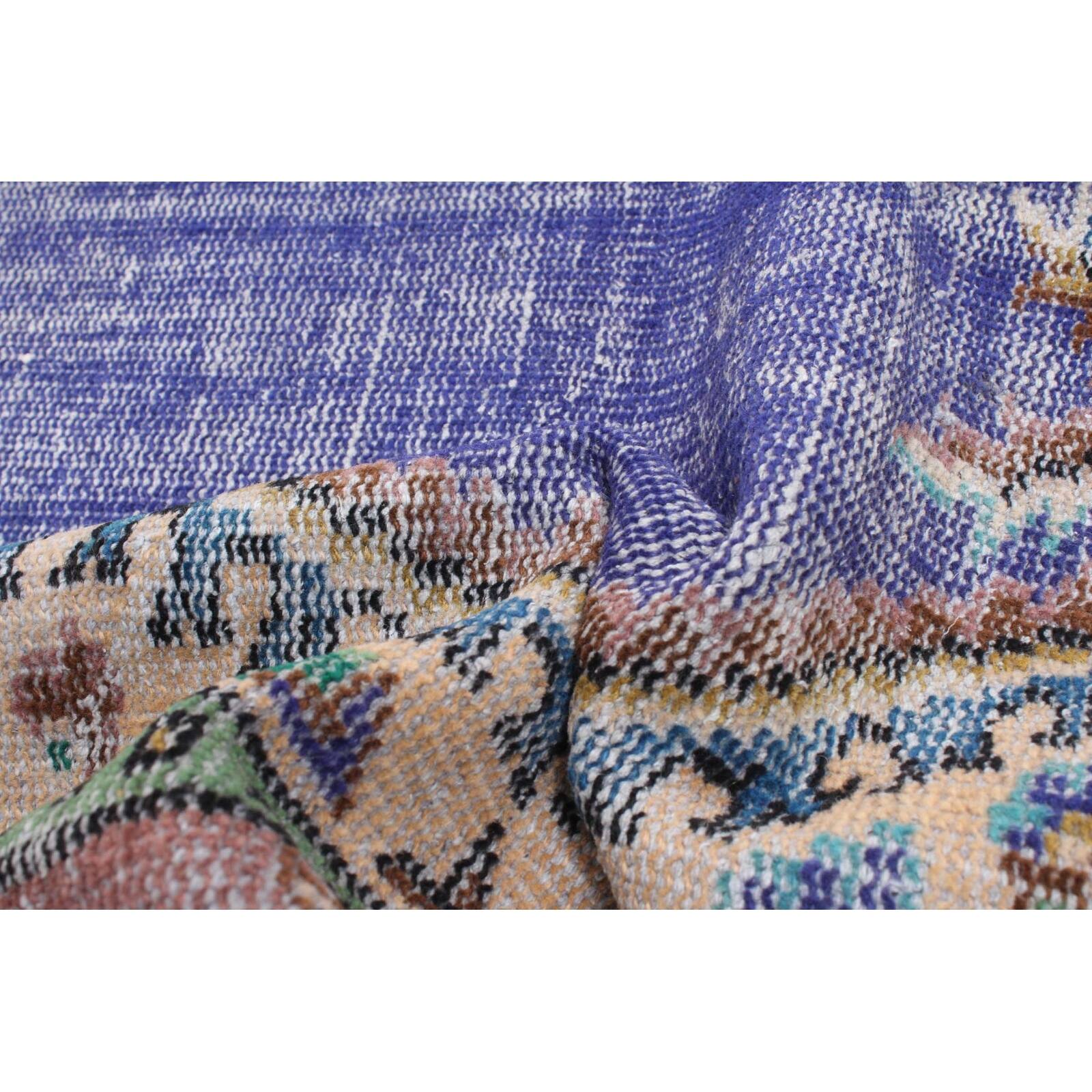 ECARPETGALLERY Handknotted Color Transition Dark Blue Wool Rug 5'11