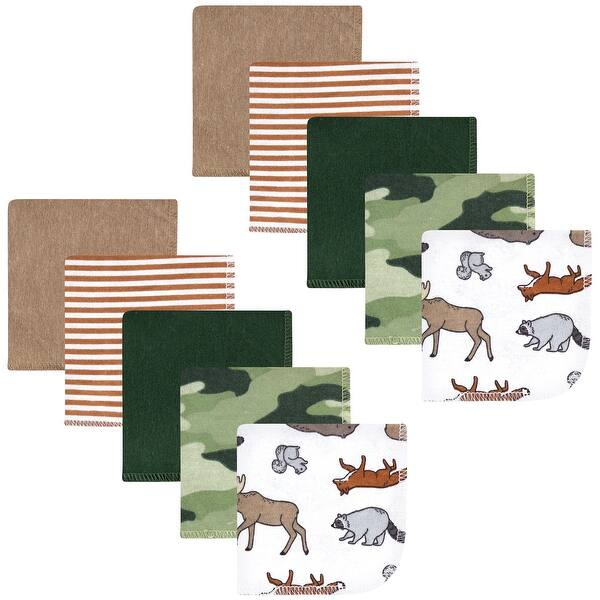 slide 1 of 1, Hudson Baby Infant Boy Flannel Cotton Washcloths, Animal Adventure 10 Pack, One Size - Animal Adventure 10 Pack - One Size One Size - Animal Adventure 10 Pack