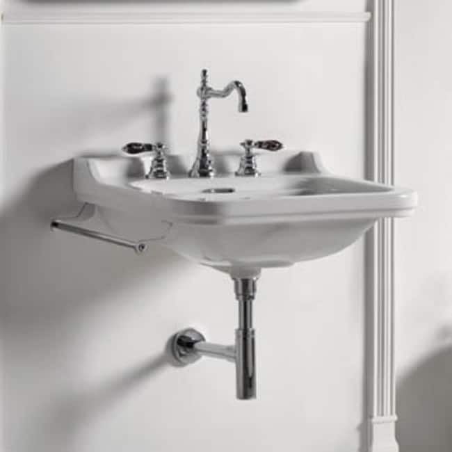 WS Bath Collections Waldorf Ceramic White 23-3/5" Wall Mounted