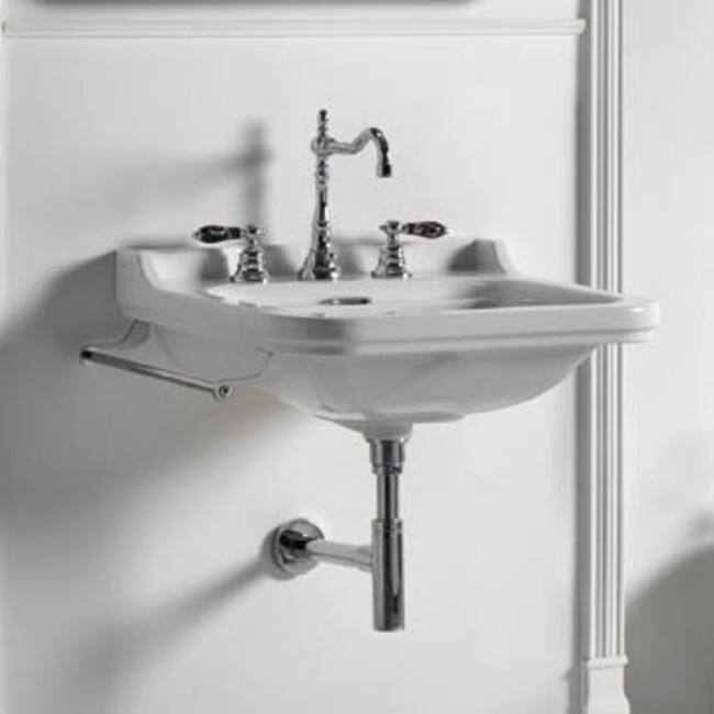 WS Bath Collections Waldorf Ceramic White 31-1/2" Wall Mounted - White