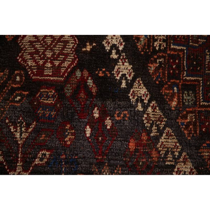 Vegetable Dye Shiraz Persian Antique Area Rug Hand-Knotted Wool Carpet - 5'7"x 8'2"