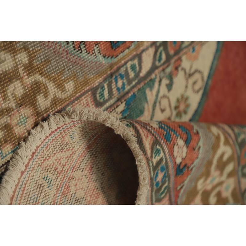 Hand Knotted Oriental 100% Wool Carpet Traditional Medallion Oranges & Rust Tabriz Area Rug - 6' 3'' X 4' 4''