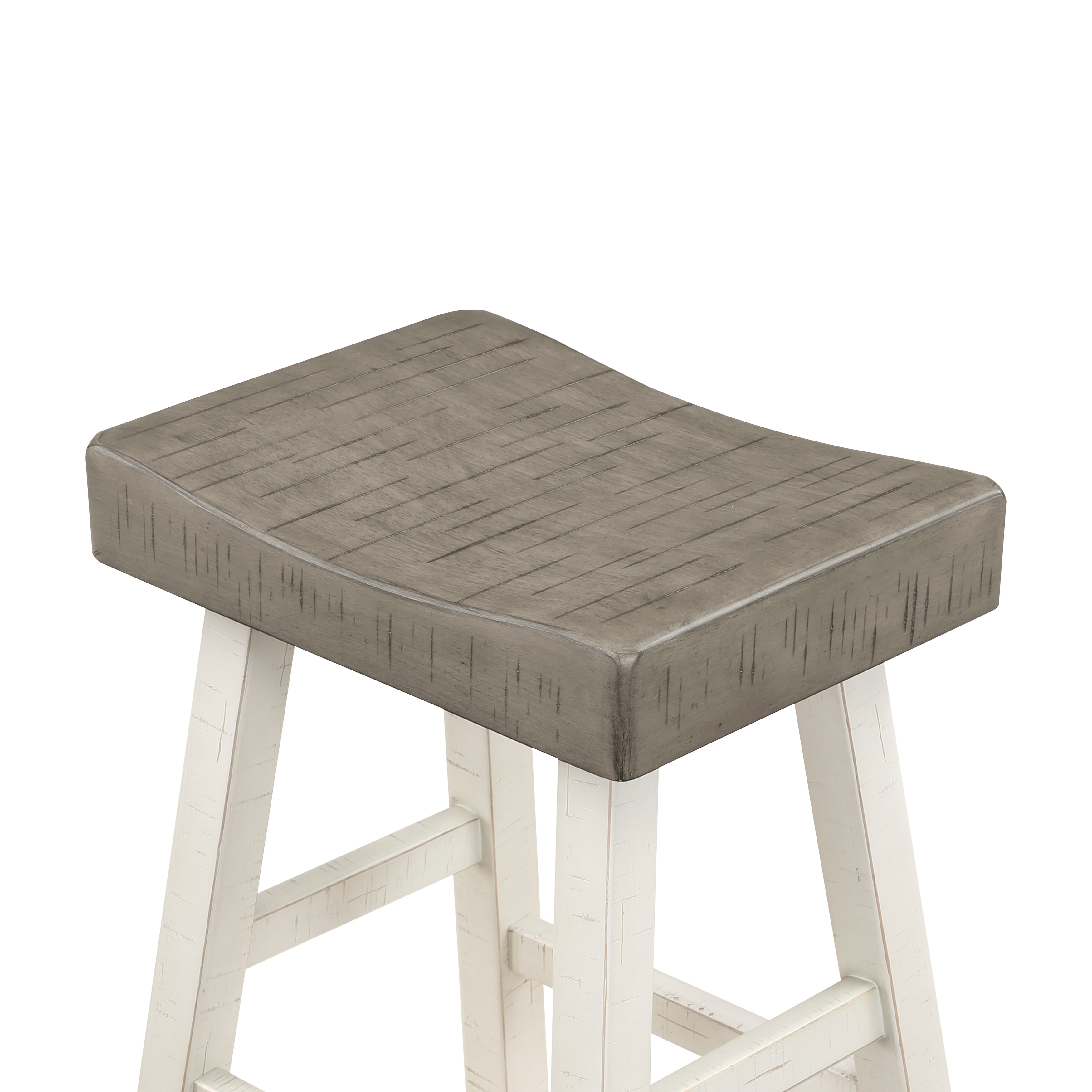 Transitional Design Bar Stools Set Of Two Finish Solid Rubberwood Furniture