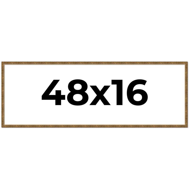 48x16 Frame Gold Solid Wood Picture Frame - Complete Modern Photo