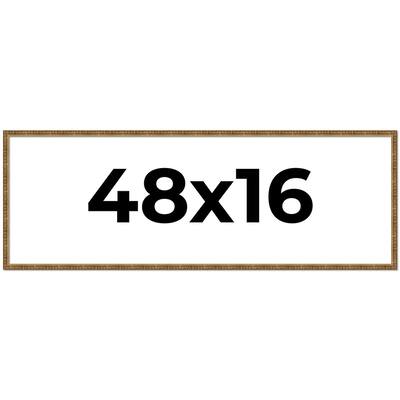 48x16 Frame Gold Solid Wood Picture Frame - Complete Modern Photo