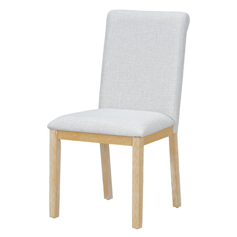 6-Piece Extendable Dining Table Set, Farmhouse Kitchen Table Set with Removable Leaf and Upholstered Dining Chair and Bench