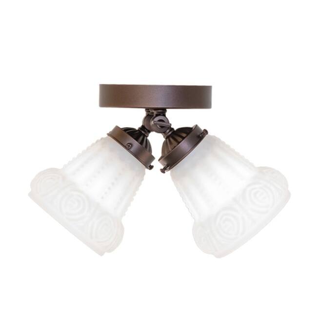 Meyda Tiffany 254394 Puffy Rose 2 Light 12" Wide Semi-Flush Ceiling