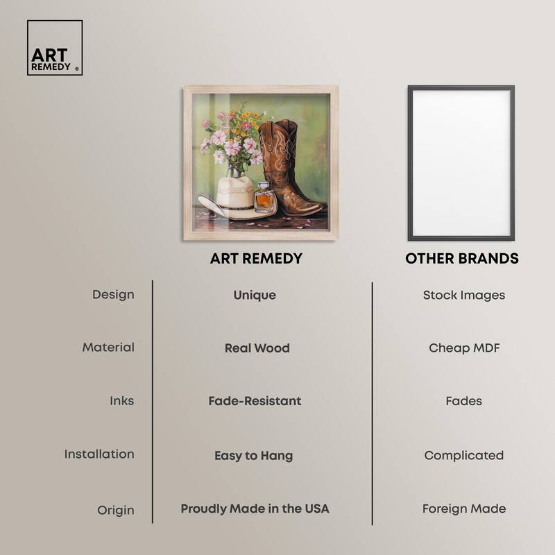 Spring Green Cowboy Necessities Shadowbox by Art Remedy