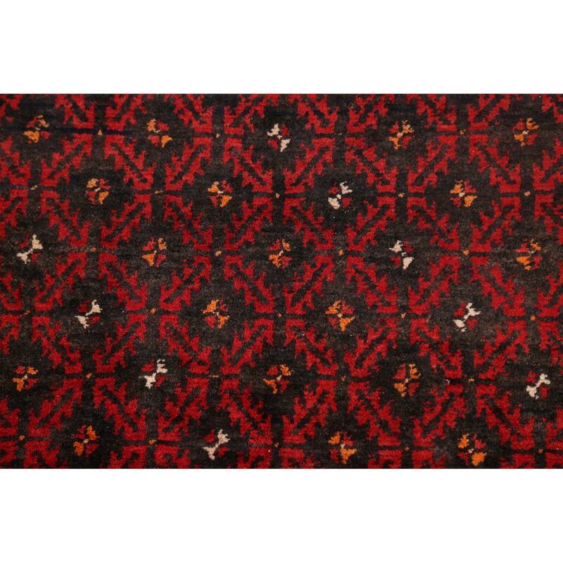 Traditional Persian Balouch Area Rug Hand-knotted Wool Carpet - 3'8" x 7'2"