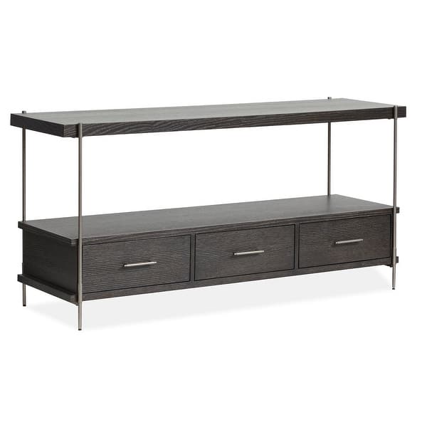 slide 2 of 11, Magnussen Home Spencer Dark Briarsmoke Rectangular Sofa Table - 60''W x 16''D x 28''H 60''W x 16''D x 28''H