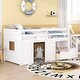 preview thumbnail 6 of 11, White Twin Wood Loft Bed with Storage Shelves, Drawers, and Desk