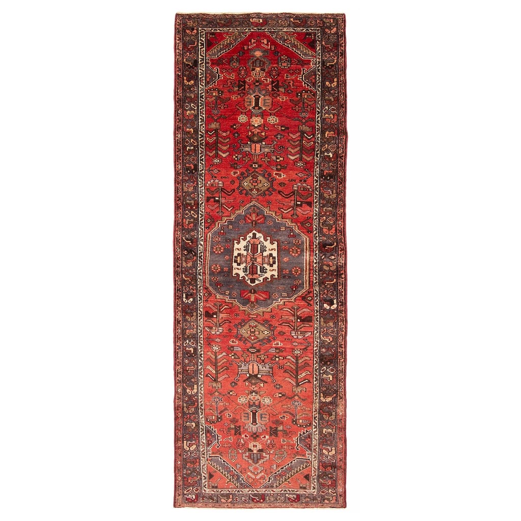ECARPETGALLERY Hand-knotted Andelz Red Wool Rug - 3'6 x 9'11