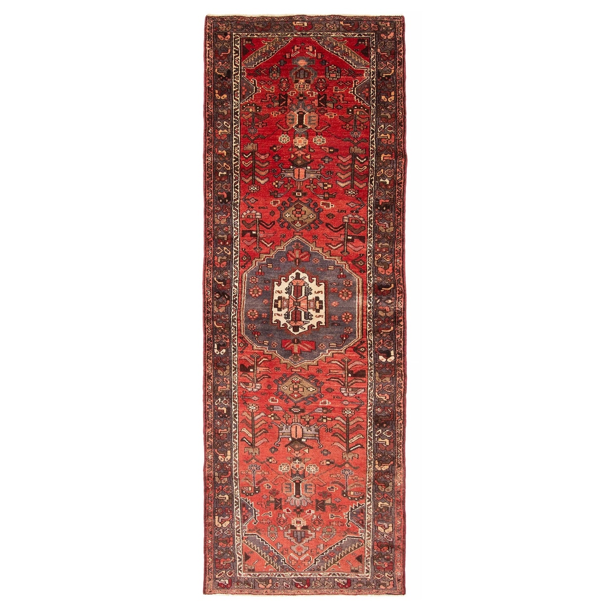 ECARPETGALLERY Hand-knotted Andelz Red Wool Rug - 3'6 x 9'11