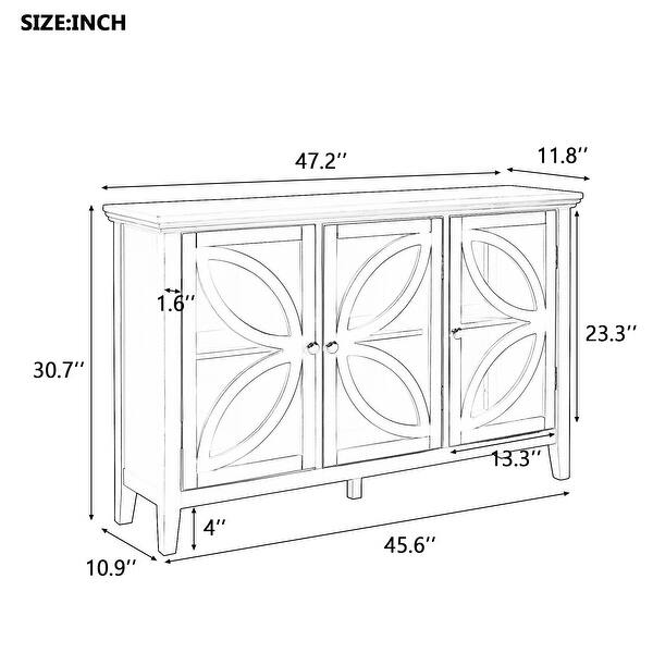 48inch Wood Sideboard with Adjustable Shelf Bed Bath & Beyond 36262157
