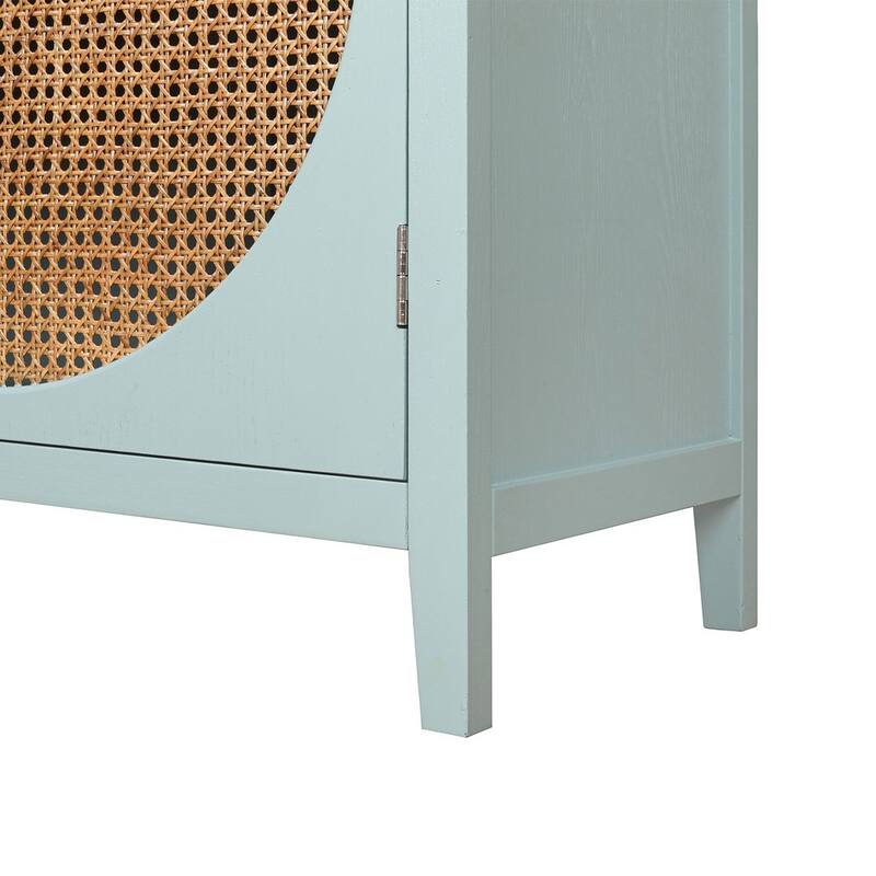 Woven Rattan Wicker Doors Accent Cabinet Sideboard