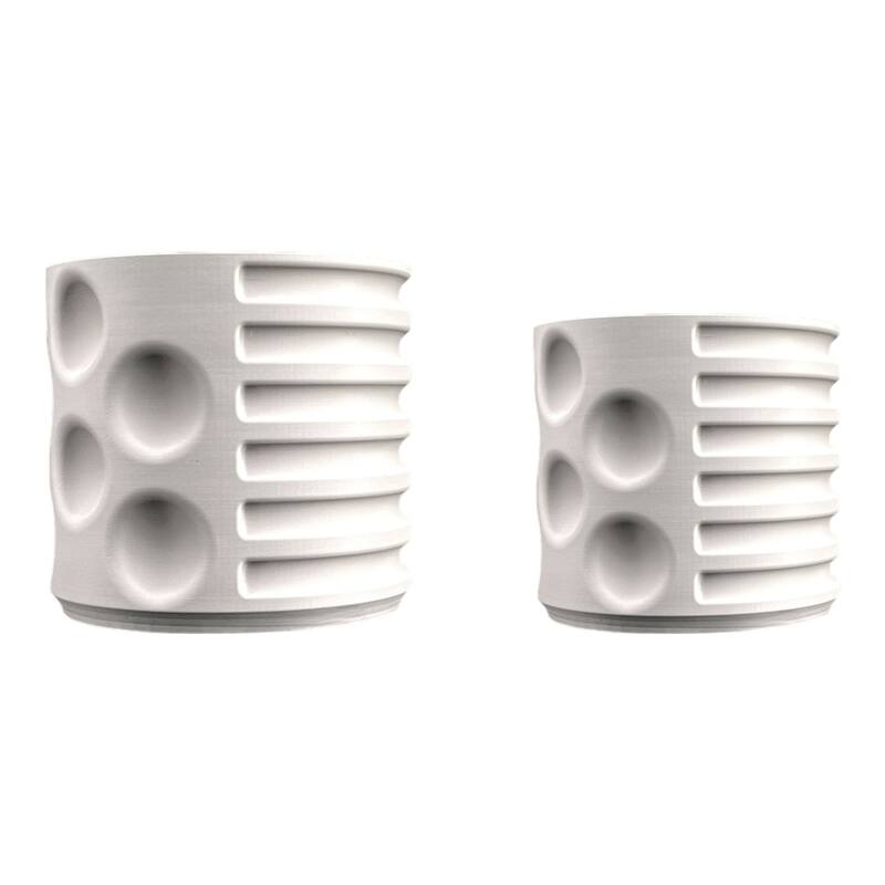 happimess Elvin Modern Geometric Indoor Brutalist Style Eco-Friendly 3D Printed Planters with Drainage, (Set of 2)