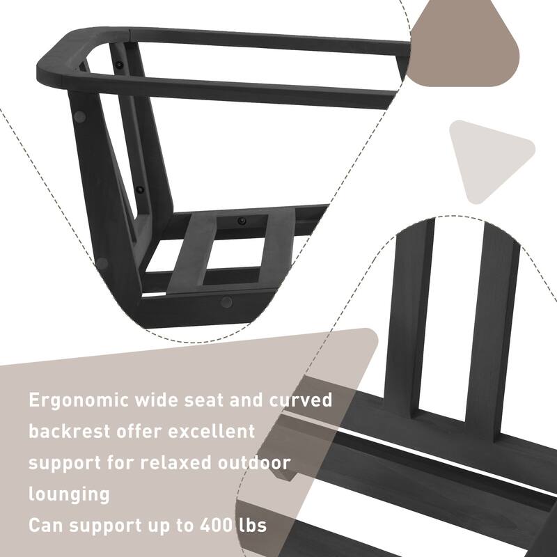 Teak Wood Patio Outdoor Loveseat Sofa and Coffee Table Set