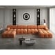 preview thumbnail 8 of 16, U-Shaped Modern 6-seater Velvet Upholstered Modular Sectional Sofa Orange