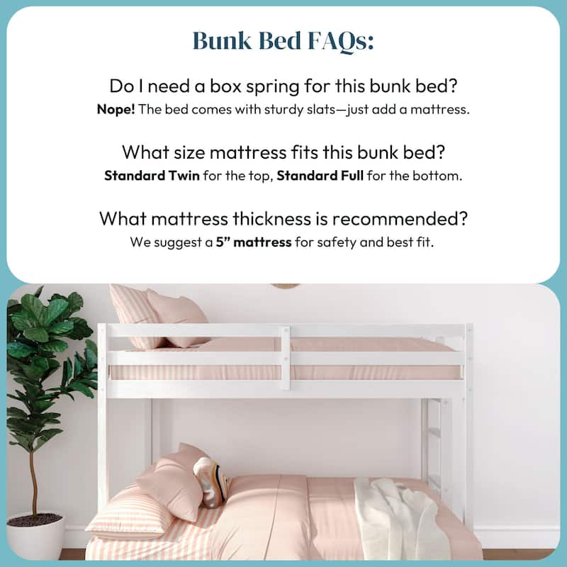 Now Furniture Bunk Bed for Kids, Twin over Full