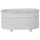 preview thumbnail 1 of 5, Foreside Home & Garden Antique White Metal Trough Planter with Ball Feet - 5.25 x 3 x 2.75