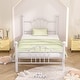 preview thumbnail 19 of 25, VECELO Classic Twin Size Metal Bed Frame Shell Design with Roman Columns Sturdy Twin Bed Frame for Kids Space-Saving Twin Bed White - Twin