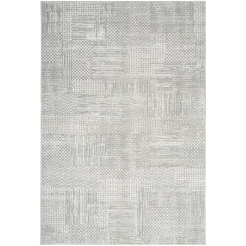 Power Loomed Abstract Modern Non Skid Stain Resistant Area Rug - 118' X '94' X '0.39