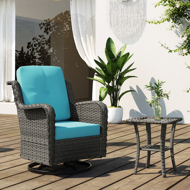 Outdoor Rattan Rocker Wicker Swivel Rocking Chair