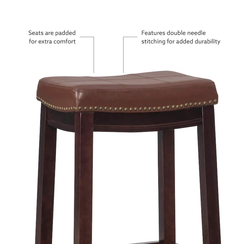 3-Piece Bar Table and Stool Set- 47.25" - Cognac Brown