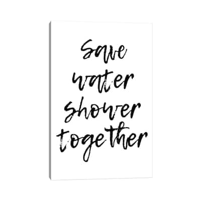 iCanvas "Save Water Shower Together" by Pixy Paper Canvas Print