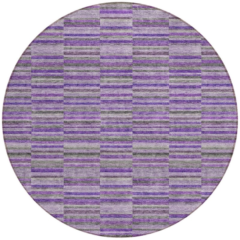 HomeRoots Striped Transitional Rectangle Outdoor Rug