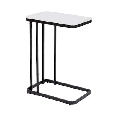 Kate and Laurel Credele Cultured Marble and Metal Accent C-Table
